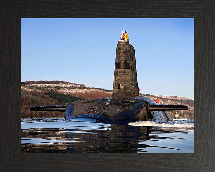 HMS Vengeance (S31) Photo Print - Port Bow View - Royal Navy Vanguard Class Submarine Posters, Prints, & Visual Artwork Hampshire Prints 10 x 8 Black Frame No