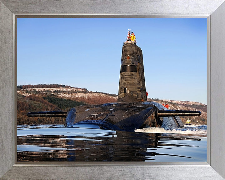 HMS Vengeance (S31) Photo Print - Port Bow View - Royal Navy Vanguard Class Submarine Posters, Prints, & Visual Artwork Hampshire Prints 10 x 8 Silver Frame No