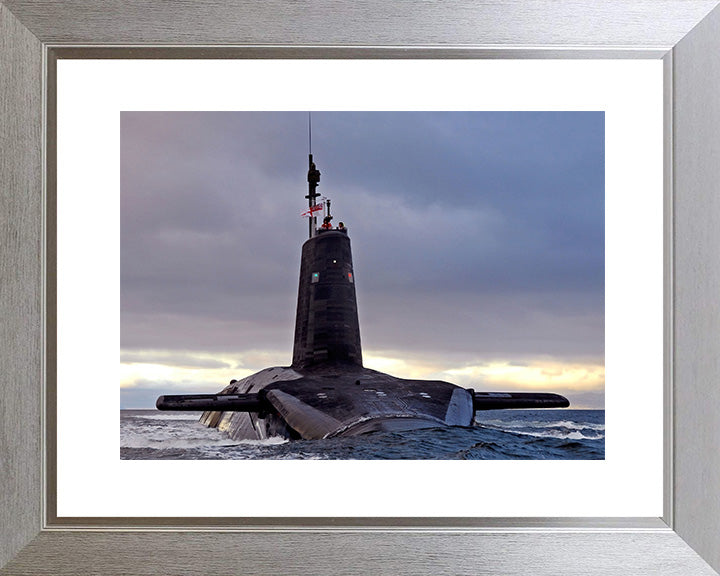 HMS Vengeance (S31) Photo Print - Starboard Bow View - Royal Navy Vanguard Class Submarine Posters, Prints, & Visual Artwork Hampshire Prints 10 x 8 Silver Frame Yes