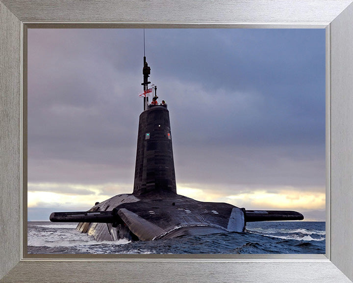 HMS Vengeance (S31) Photo Print - Starboard Bow View - Royal Navy Vanguard Class Submarine Posters, Prints, & Visual Artwork Hampshire Prints 10 x 8 Silver Frame No