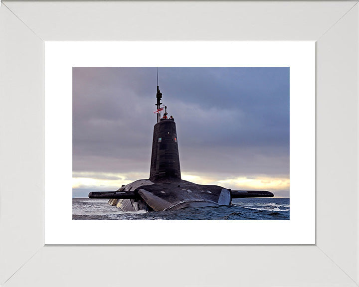 HMS Vengeance (S31) Photo Print - Starboard Bow View - Royal Navy Vanguard Class Submarine Posters, Prints, & Visual Artwork Hampshire Prints 10 x 8 White Frame Yes