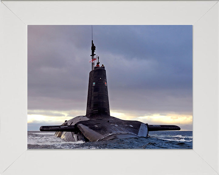 HMS Vengeance (S31) Photo Print - Starboard Bow View - Royal Navy Vanguard Class Submarine Posters, Prints, & Visual Artwork Hampshire Prints 10 x 8 White Frame No