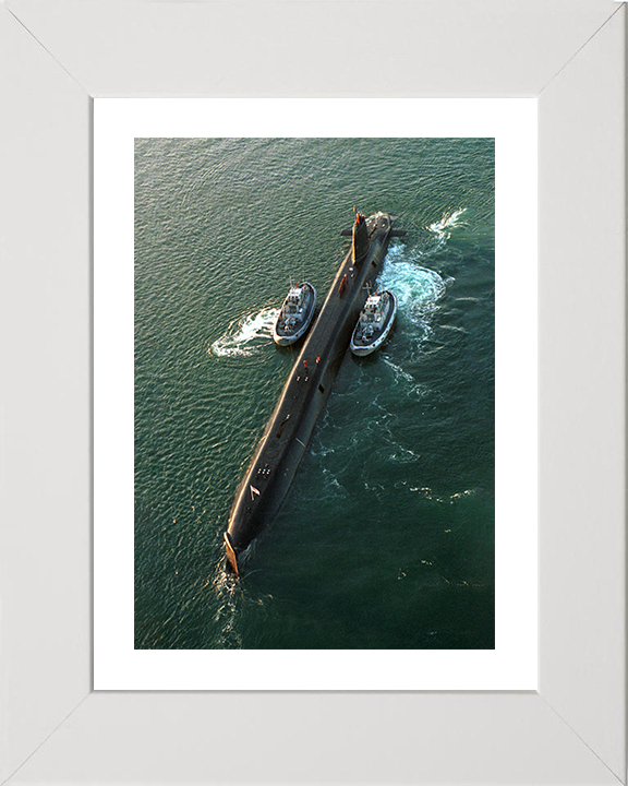 HMS Victorious (S29) Photo Print - Brest 2000 - Royal Navy Vanguard Class Submarine Posters, Prints, & Visual Artwork Hampshire Prints 10 x 8 White Frame Yes