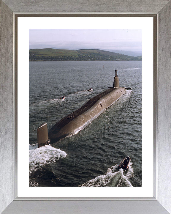 HMS Victorious (S29) Photo Print - Clyde 94 - Royal Navy Vanguard Class Submarine Posters, Prints, & Visual Artwork Hampshire Prints 10 x 8 Silver Frame Yes