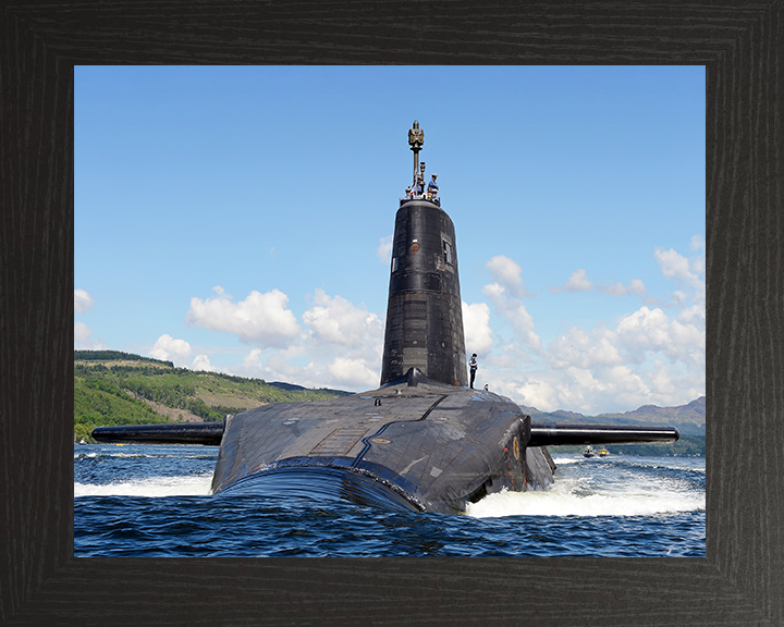 HMS Victorious (S29) Photo Print - Departs HMNB Clyde - Royal Navy Vanguard Class Submarine Posters, Prints, & Visual Artwork Hampshire Prints 10 x 8 Black Frame No