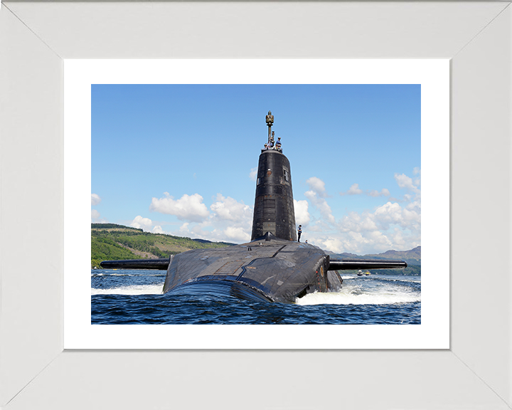 HMS Victorious (S29) Photo Print - Departs HMNB Clyde - Royal Navy Vanguard Class Submarine Posters, Prints, & Visual Artwork Hampshire Prints 10 x 8 White Frame Yes