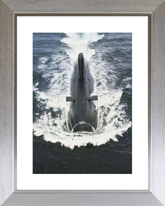 HMS Warspite (S103) Valiant Class Submarine Photo Print Bow View Royal Navy Wall Art Naval Decor Posters, Prints, & Visual Artwork Hampshire Prints 10 x 8 Silver Frame Yes