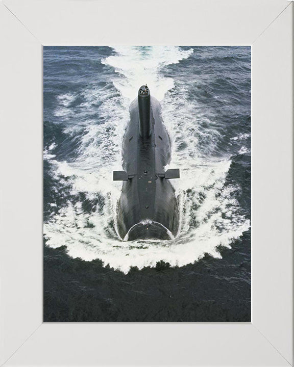 HMS Warspite (S103) Valiant Class Submarine Photo Print Bow View Royal Navy Wall Art Naval Decor Posters, Prints, & Visual Artwork Hampshire Prints 10 x 8 White Frame No