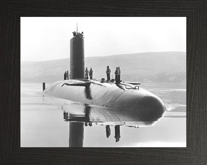 HMS Warspite (S103) Valiant Class Submarine Photo Print Starboard Reflections Royal Navy Wall Art Decor Posters, Prints, & Visual Artwork Hampshire Prints 10 x 8 Black Frame No