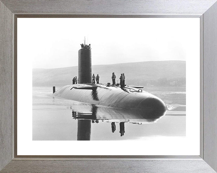 HMS Warspite (S103) Valiant Class Submarine Photo Print Starboard Reflections Royal Navy Wall Art Decor Posters, Prints, & Visual Artwork Hampshire Prints 10 x 8 Silver Frame Yes
