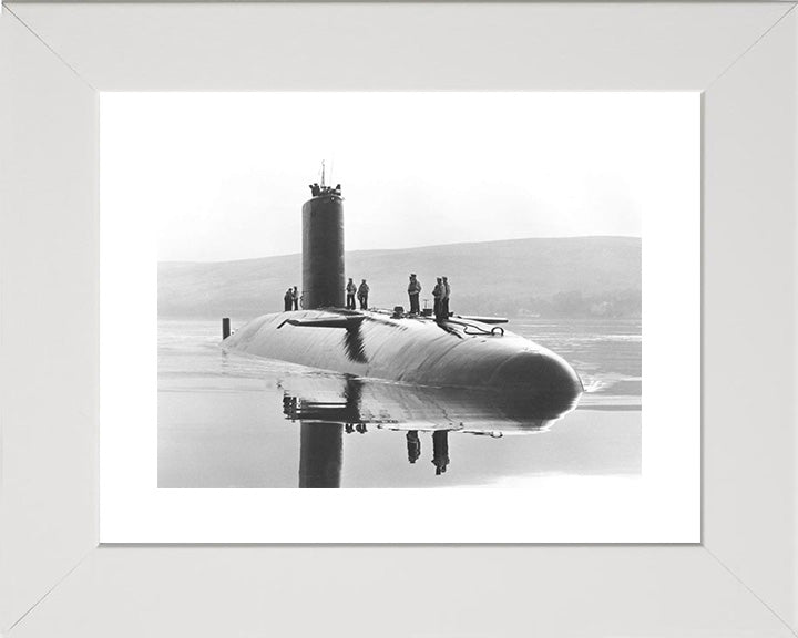 HMS Warspite (S103) Valiant Class Submarine Photo Print Starboard Reflections Royal Navy Wall Art Decor Posters, Prints, & Visual Artwork Hampshire Prints 10 x 8 White Frame Yes