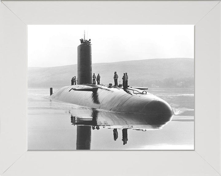 HMS Warspite (S103) Valiant Class Submarine Photo Print Starboard Reflections Royal Navy Wall Art Decor Posters, Prints, & Visual Artwork Hampshire Prints 10 x 8 White Frame No