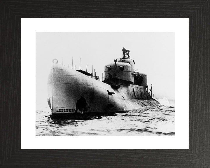 HMS X1 Submarine Photo Print Port Side Royal Navy Wall Art Naval Decor Poster Posters, Prints, & Visual Artwork Hampshire Prints 10 x 8 Black Frame Yes