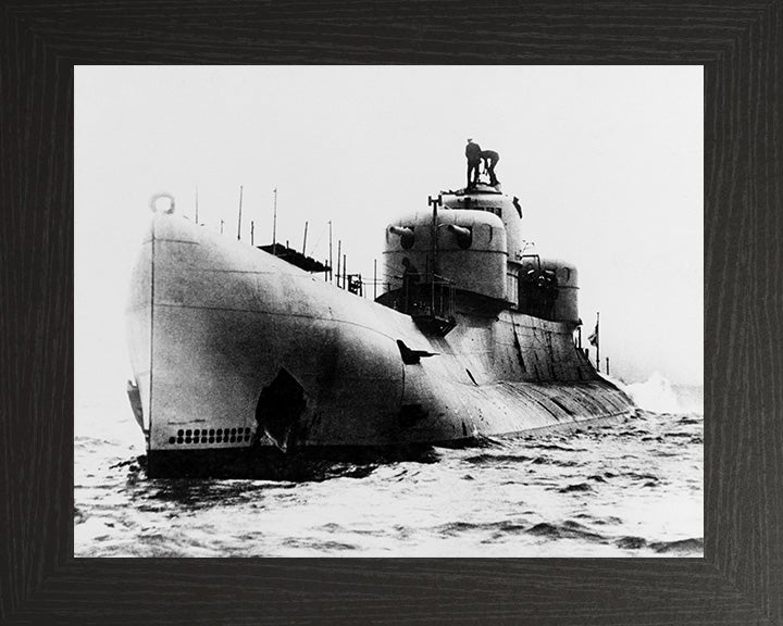 HMS X1 Submarine Photo Print Port Side Royal Navy Wall Art Naval Decor Poster Posters, Prints, & Visual Artwork Hampshire Prints 10 x 8 Black Frame No