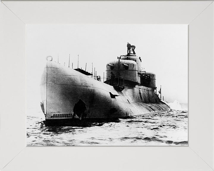 HMS X1 Submarine Photo Print Port Side Royal Navy Wall Art Naval Decor Poster Posters, Prints, & Visual Artwork Hampshire Prints 10 x 8 White Frame No