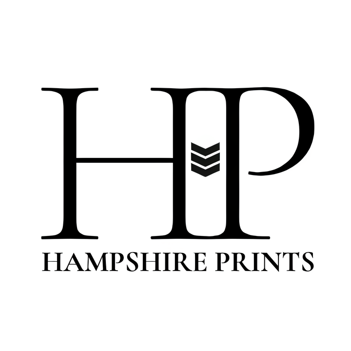 Logo of Hampshire Prints with 'HP' initials on a white background