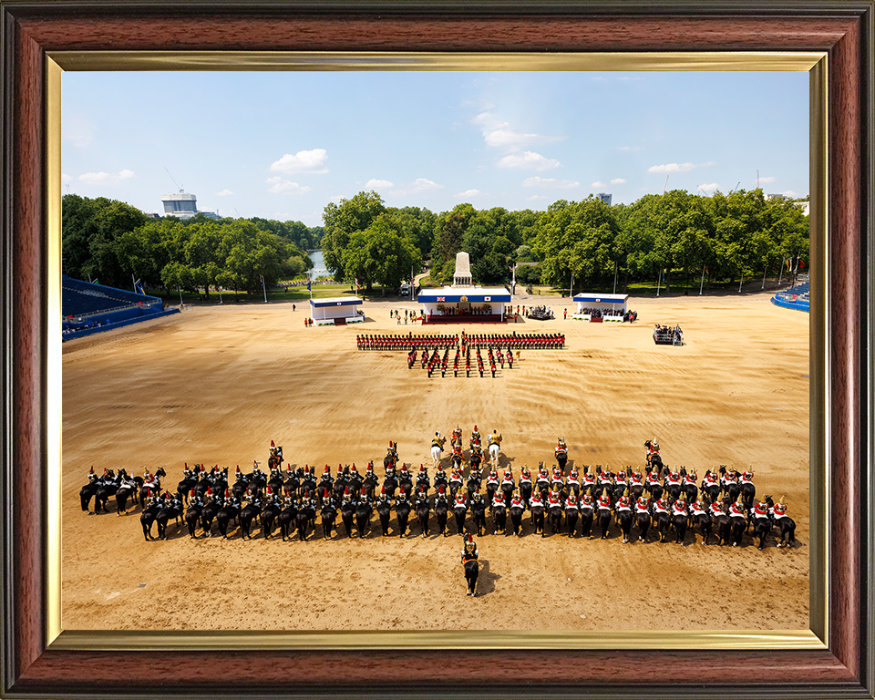 British Army Welsh Guards and Household Cavalry on Horse Guards Parade Photo Print Wall Art Military Decor Posters, Prints, & Visual Artwork Hampshire Prints 10 x 8 Classic Frame No