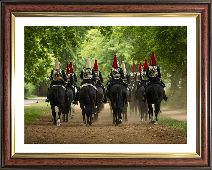 British Army Household Cavalry Troopers Ride Through Hyde Park Photo Print Wall Art Military Decor Posters, Prints, & Visual Artwork Hampshire Prints 10 x 8 Classic Frame Yes