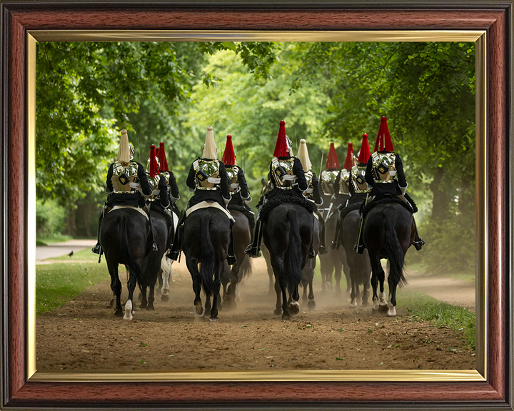 British Army Household Cavalry Troopers Ride Through Hyde Park Photo Print Wall Art Military Decor Posters, Prints, & Visual Artwork Hampshire Prints 10 x 8 Classic Frame No