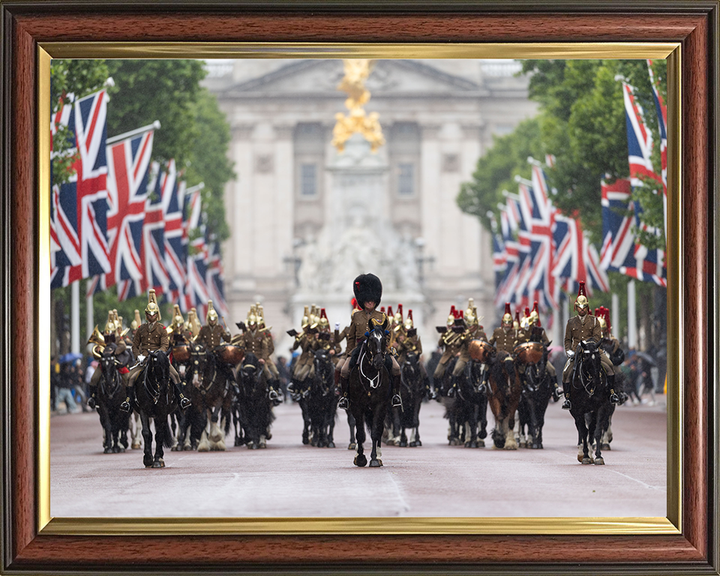 Household Cavalry ride down The Mall London Photo Print - British Army Posters, Prints, & Visual Artwork Hampshire Prints 10 x 8 Classic Frame No