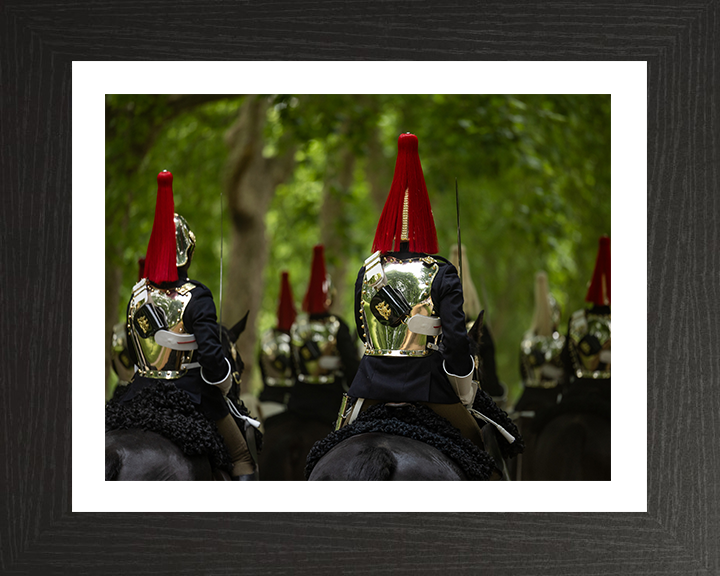 British Army Household Cavalry Troopers Riding Photo Print Wall Art Military Decor Poster Posters, Prints, & Visual Artwork Hampshire Prints 10 x 8 Black Frame Yes