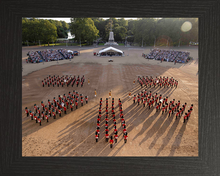 British Army Household Division Massed Bands Photo Print Wall Art Military Decor Posters, Prints, & Visual Artwork Hampshire Prints 10 x 8 Black Frame No