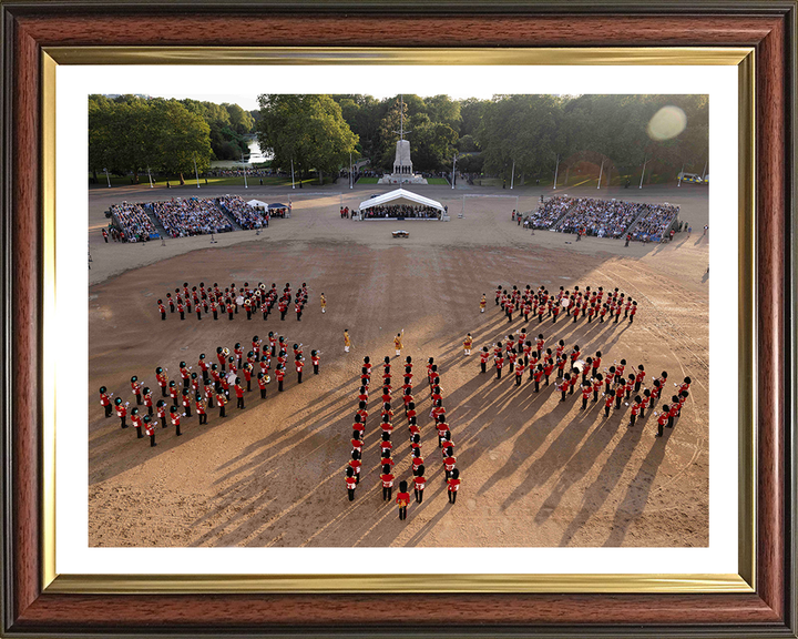 British Army Household Division Massed Bands Photo Print Wall Art Military Decor Posters, Prints, & Visual Artwork Hampshire Prints 10 x 8 Classic Frame Yes