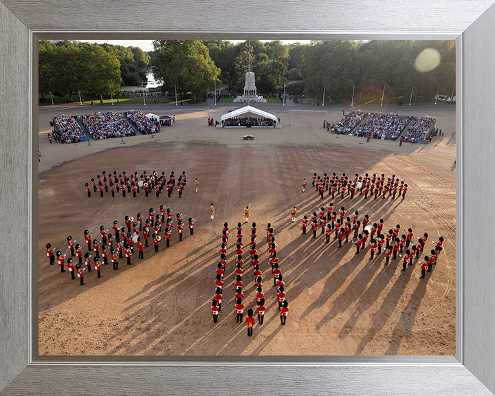 British Army Household Division Massed Bands Photo Print Wall Art Military Decor Posters, Prints, & Visual Artwork Hampshire Prints 10 x 8 Silver Frame No