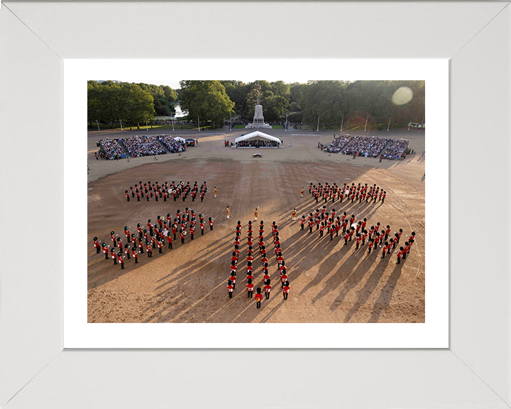 British Army Household Division Massed Bands Photo Print Wall Art Military Decor Posters, Prints, & Visual Artwork Hampshire Prints 10 x 8 White Frame Yes