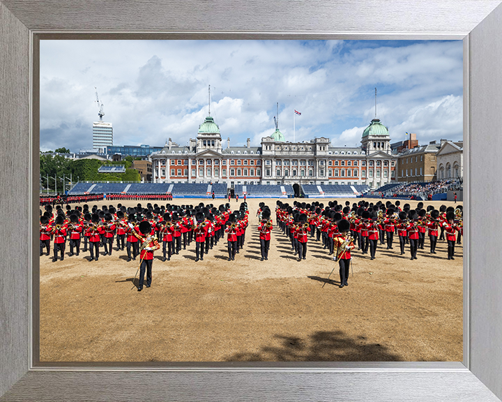 British Army Household Division Trooping the Colour Rehearsal Photo Print Wall Art Military Decor Posters, Prints, & Visual Artwork Hampshire Prints 10 x 8 Silver Frame No