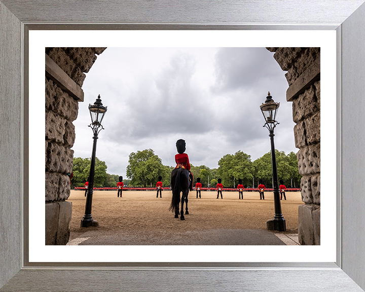 British Army Household Division on parade on Horseguards Photo Print Wall Art Military Decor Posters, Prints, & Visual Artwork Hampshire Prints 10 x 8 Silver Frame Yes