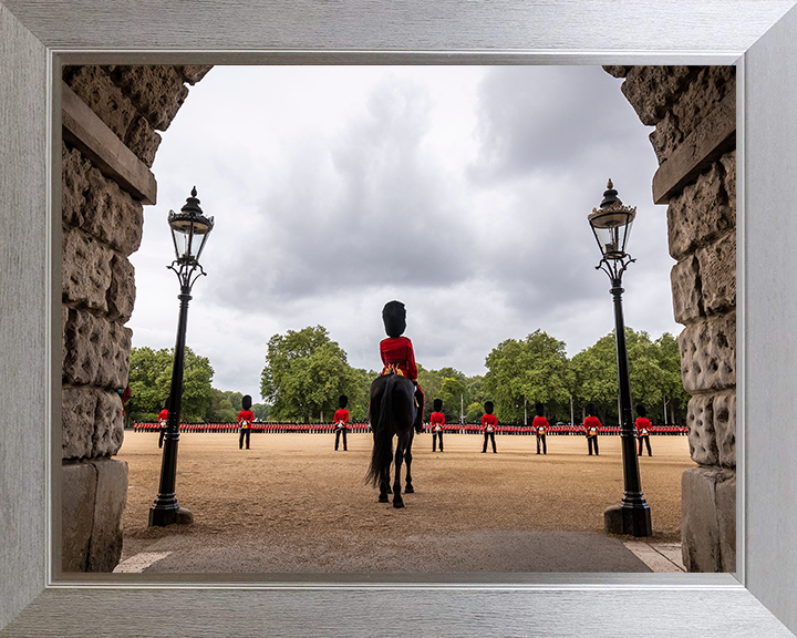 British Army Household Division on parade on Horseguards Photo Print Wall Art Military Decor Posters, Prints, & Visual Artwork Hampshire Prints 10 x 8 Silver Frame No