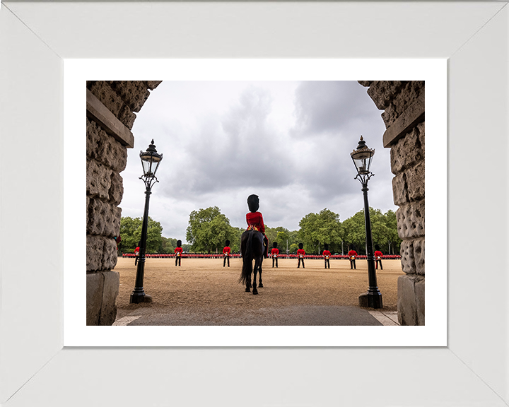 British Army Household Division on parade on Horseguards Photo Print Wall Art Military Decor Posters, Prints, & Visual Artwork Hampshire Prints 10 x 8 White Frame Yes