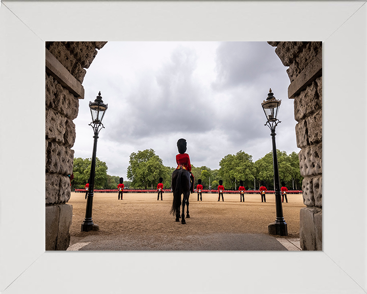 British Army Household Division on parade on Horseguards Photo Print Wall Art Military Decor Posters, Prints, & Visual Artwork Hampshire Prints 10 x 8 White Frame No
