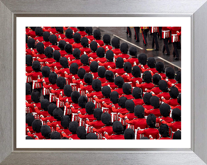 British Army Household Division March Past London Photo Print Wall Art Military Decor Posters, Prints, & Visual Artwork Hampshire Prints 10 x 8 Silver Frame Yes