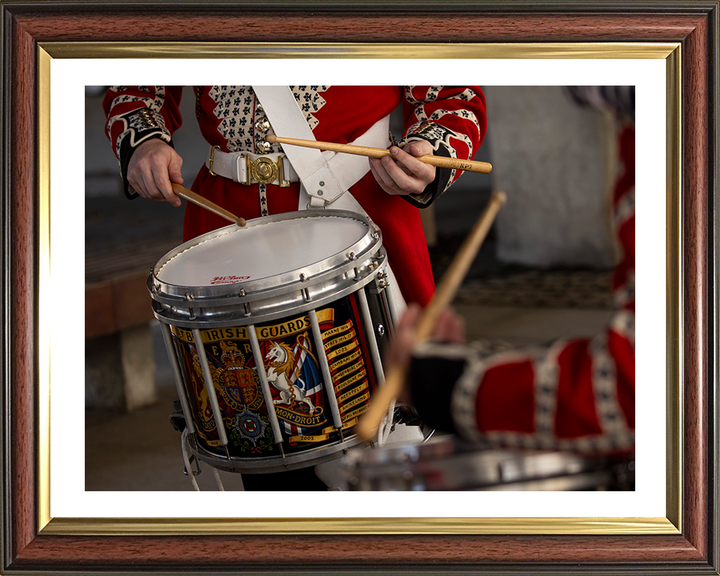 British Army Irish Guards Drummers Drumming Photo Print Wall Art Military Decor Poster Posters, Prints, & Visual Artwork Hampshire Prints 10 x 8 Classic Frame Yes