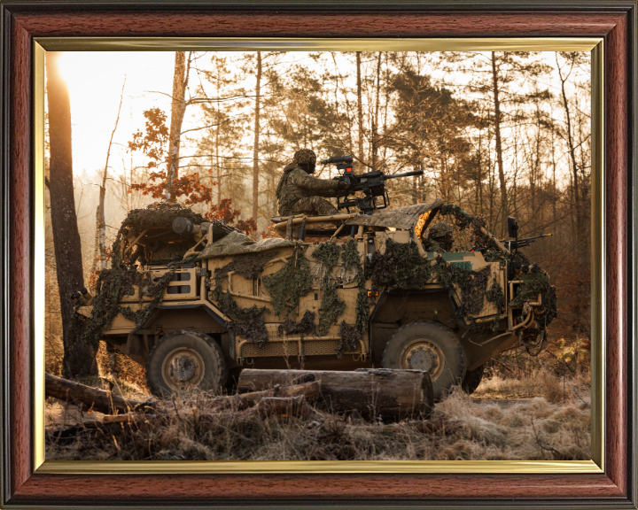 British Army Jackal Vehicle At Sunset Photo Print Wall Art Military Decor Poster Posters, Prints, & Visual Artwork Hampshire Prints 10 x 8 Classic Frame No