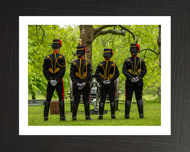 British Army King’s Troop Royal Horse Artillery Stood at Ease Photo Print Wall Art Military Decor Posters, Prints, & Visual Artwork Hampshire Prints 10 x 8 Black Frame Yes