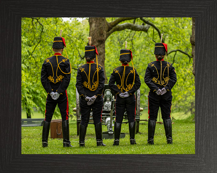 British Army King’s Troop Royal Horse Artillery Stood at Ease Photo Print Wall Art Military Decor Posters, Prints, & Visual Artwork Hampshire Prints 10 x 8 Black Frame No