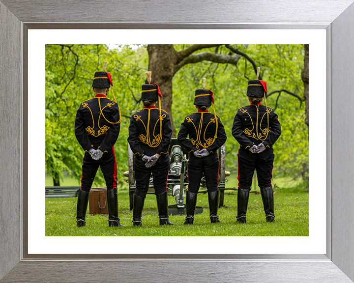 British Army King’s Troop Royal Horse Artillery Stood at Ease Photo Print Wall Art Military Decor Posters, Prints, & Visual Artwork Hampshire Prints 10 x 8 Silver Frame Yes