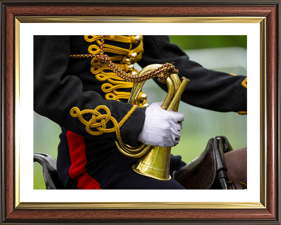 British Army King’s Troop Royal Horse Artillery Bugler on horseback Photo Print Wall Art Military Decor Posters, Prints, & Visual Artwork Hampshire Prints 10 x 8 Classic Frame Yes