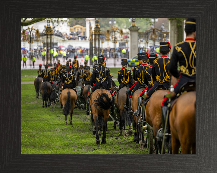 British Army King’s Troop ride through Green Park London Photo Print Wall Art Military Decor Posters, Prints, & Visual Artwork Hampshire Prints 10 x 8 Black Frame No