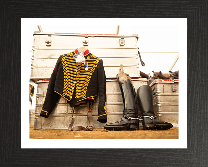 Kings Troop uniform hanging before parade Photo Print - British Army Posters, Prints, & Visual Artwork Hampshire Prints 10 x 8 Black Frame Yes