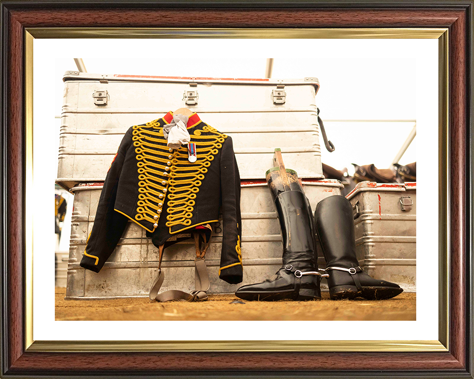 Kings Troop uniform hanging before parade Photo Print - British Army Posters, Prints, & Visual Artwork Hampshire Prints 10 x 8 Classic Frame Yes