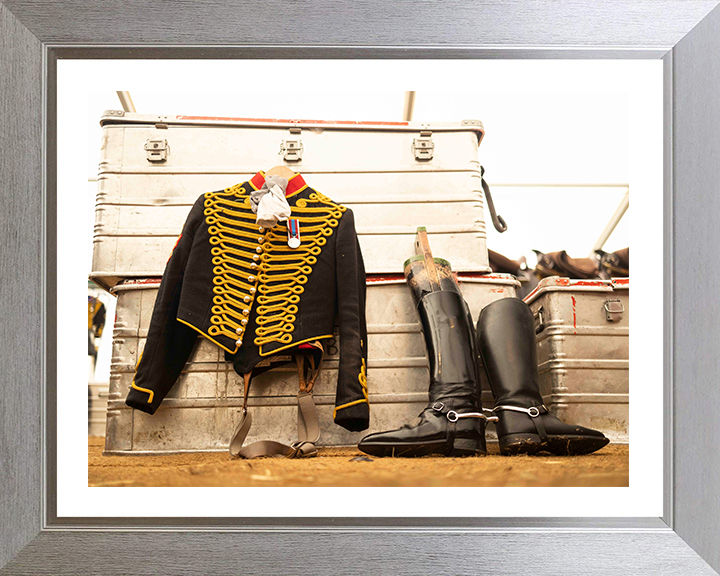 Kings Troop uniform hanging before parade Photo Print - British Army Posters, Prints, & Visual Artwork Hampshire Prints 10 x 8 Silver Frame Yes