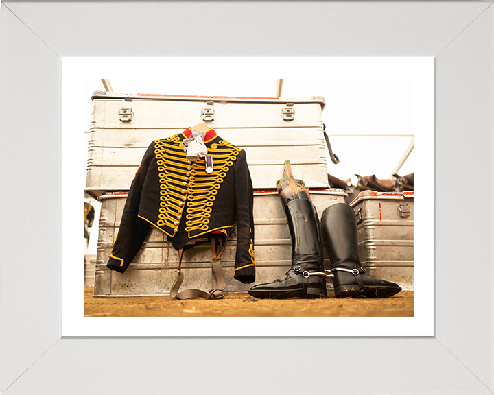 Kings Troop uniform hanging before parade Photo Print - British Army Posters, Prints, & Visual Artwork Hampshire Prints 10 x 8 White Frame Yes