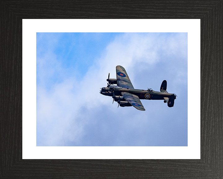 RAF BBMF Lancaster Bomber in Flight 2025 Photo Print Royal Air Force Aircraft Wall Art Aviation Decor Posters, Prints, & Visual Artwork Hampshire Prints 10 x 8 Black Frame Yes
