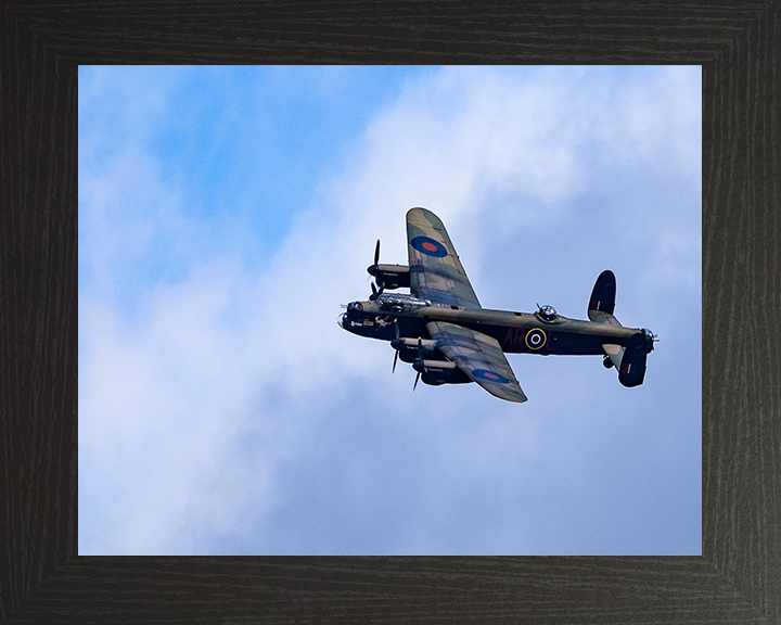 RAF BBMF Lancaster Bomber in Flight 2025 Photo Print Royal Air Force Aircraft Wall Art Aviation Decor Posters, Prints, & Visual Artwork Hampshire Prints 10 x 8 Black Frame No