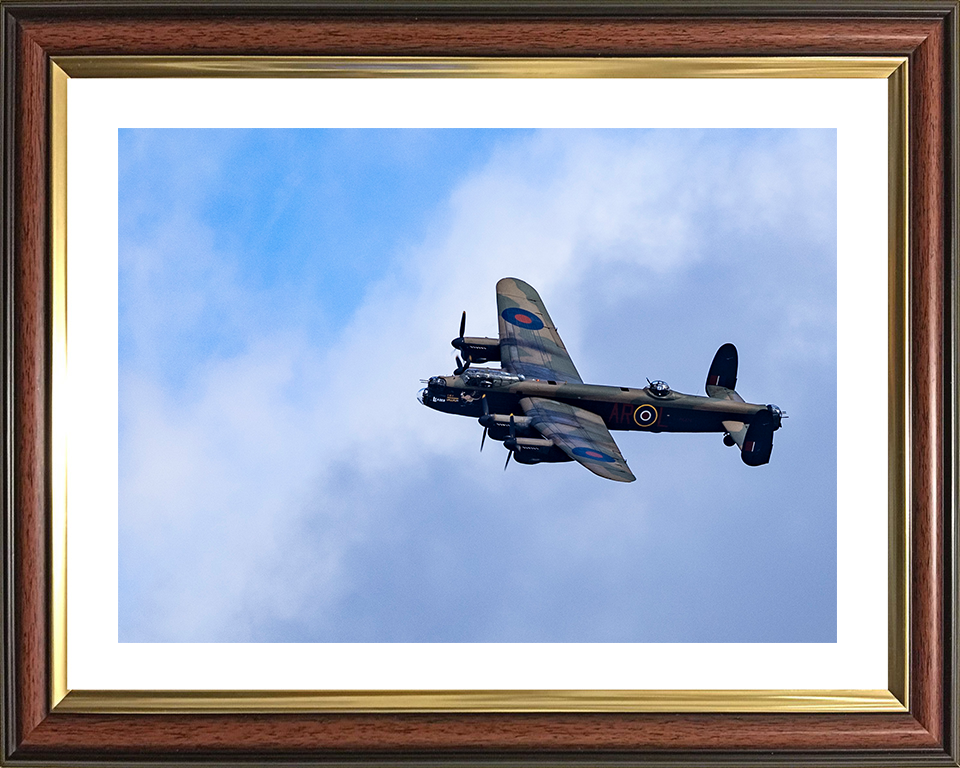 RAF BBMF Lancaster Bomber in Flight 2025 Photo Print Royal Air Force Aircraft Wall Art Aviation Decor Posters, Prints, & Visual Artwork Hampshire Prints 10 x 8 Classic Frame Yes