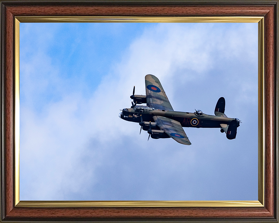 RAF BBMF Lancaster Bomber in Flight 2025 Photo Print Royal Air Force Aircraft Wall Art Aviation Decor Posters, Prints, & Visual Artwork Hampshire Prints 10 x 8 Classic Frame No